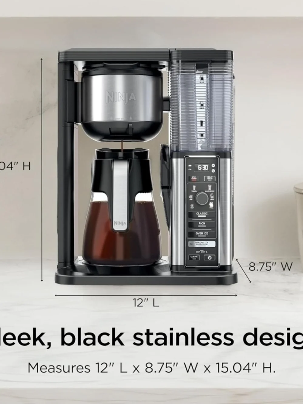 Ninja Programmable Coffee Maker in Stainless Steel and Black